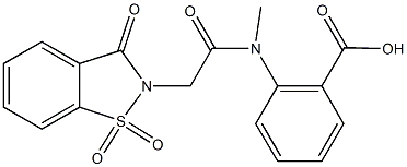 2-[[(1,1-dioxido-3-oxo-1,2-benzisothiazol-2(3H)-yl)acetyl](methyl)amino]benzoic acid Struktur