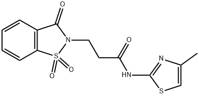 3-(1,1-dioxido-3-oxo-1,2-benzisothiazol-2(3H)-yl)-N-(4-methyl-1,3-thiazol-2-yl)propanamide Struktur