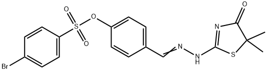 4-[2-(5,5-dimethyl-4-oxo-1,3-thiazolidin-2-ylidene)carbohydrazonoyl]phenyl 4-bromobenzenesulfonate Struktur