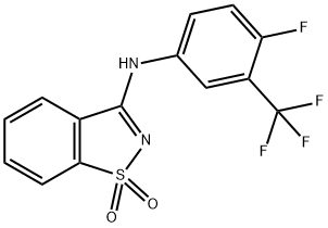 N-(1,1-dioxido-1,2-benzisothiazol-3-yl)-N-[4-fluoro-3-(trifluoromethyl)phenyl]amine Struktur