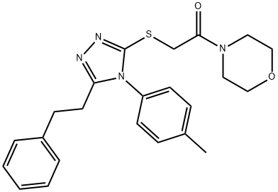 4-({[4-(4-methylphenyl)-5-(2-phenylethyl)-4H-1,2,4-triazol-3-yl]sulfanyl}acetyl)morpholine Struktur