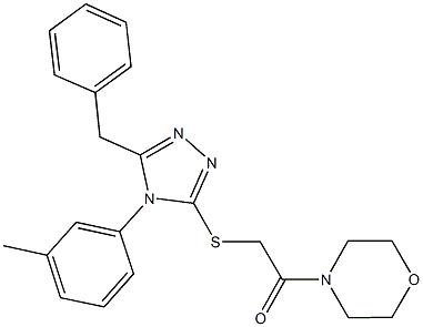 5-benzyl-4-(3-methylphenyl)-4H-1,2,4-triazol-3-yl 2-(4-morpholinyl)-2-oxoethyl sulfide Struktur