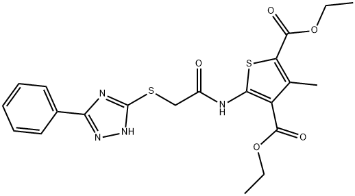 diethyl 3-methyl-5-({[(5-phenyl-4H-1,2,4-triazol-3-yl)sulfanyl]acetyl}amino)-2,4-thiophenedicarboxylate Struktur