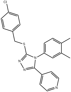 4-chlorobenzyl 4-(3,4-dimethylphenyl)-5-(4-pyridinyl)-4H-1,2,4-triazol-3-yl sulfide Struktur