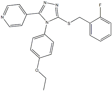 ethyl 4-[3-[(2-fluorobenzyl)sulfanyl]-5-(4-pyridinyl)-4H-1,2,4-triazol-4-yl]phenyl ether Struktur