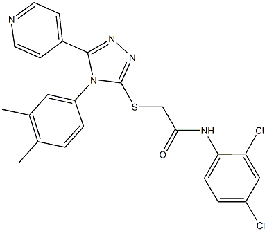 N-(2,4-dichlorophenyl)-2-{[4-(3,4-dimethylphenyl)-5-(4-pyridinyl)-4H-1,2,4-triazol-3-yl]sulfanyl}acetamide Struktur