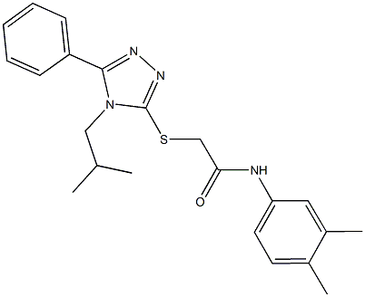 N-(3,4-dimethylphenyl)-2-[(4-isobutyl-5-phenyl-4H-1,2,4-triazol-3-yl)sulfanyl]acetamide Struktur