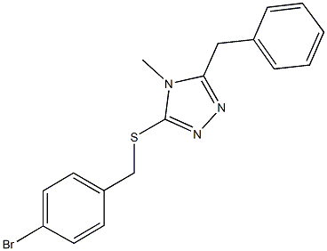 5-benzyl-4-methyl-4H-1,2,4-triazol-3-yl 4-bromobenzyl sulfide Struktur