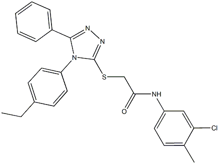 N-(3-chloro-4-methylphenyl)-2-{[4-(4-ethylphenyl)-5-phenyl-4H-1,2,4-triazol-3-yl]sulfanyl}acetamide Struktur