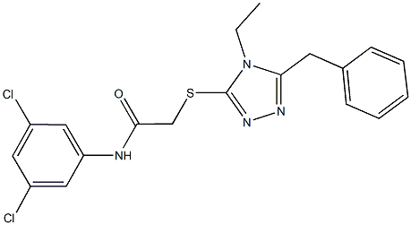 2-[(5-benzyl-4-ethyl-4H-1,2,4-triazol-3-yl)sulfanyl]-N-(3,5-dichlorophenyl)acetamide Struktur