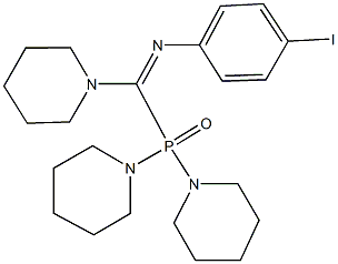 N-[[di(1-piperidinyl)phosphoryl](1-piperidinyl)methylene]-N-(4-iodophenyl)amine Struktur