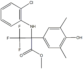 methyl 2-(2-chloroanilino)-3,3,3-trifluoro-2-(4-hydroxy-3,5-dimethylphenyl)propanoate Struktur