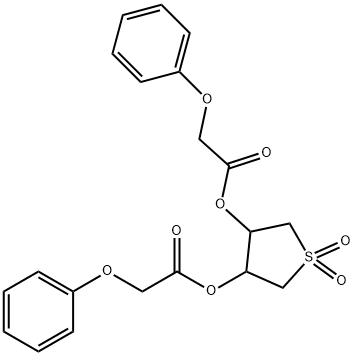 1,1-dioxido-4-[(phenoxyacetyl)oxy]tetrahydro-3-thienyl phenoxyacetate Struktur