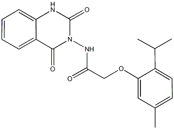 N-(2,4-dioxo-1,4-dihydro-3(2H)-quinazolinyl)-2-(2-isopropyl-5-methylphenoxy)acetamide Struktur