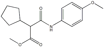 methyl 2-cyclopentyl-3-(4-methoxyanilino)-3-oxopropanoate Struktur