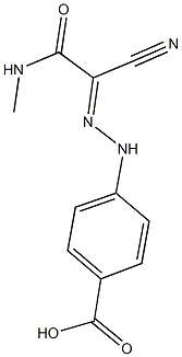 4-{2-[1-cyano-2-(methylamino)-2-oxoethylidene]hydrazino}benzoic acid Struktur