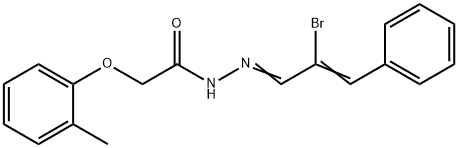 N'-(2-bromo-3-phenyl-2-propenylidene)-2-(2-methylphenoxy)acetohydrazide Struktur