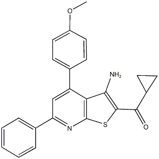 [3-amino-4-(4-methoxyphenyl)-6-phenylthieno[2,3-b]pyridin-2-yl](cyclopropyl)methanone Struktur