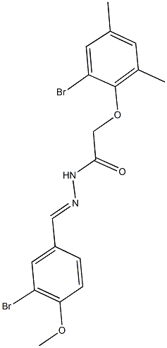 2-(2-bromo-4,6-dimethylphenoxy)-N'-(3-bromo-4-methoxybenzylidene)acetohydrazide Struktur