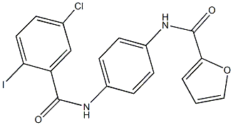 N-{4-[(5-chloro-2-iodobenzoyl)amino]phenyl}-2-furamide Struktur