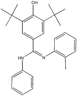 3,5-ditert-butyl-4-hydroxy-N'-(2-methylphenyl)-N-phenylbenzenecarboximidamide Struktur