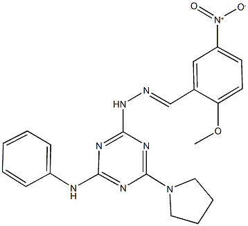 5-nitro-2-methoxybenzaldehyde [4-anilino-6-(1-pyrrolidinyl)-1,3,5-triazin-2-yl]hydrazone Struktur