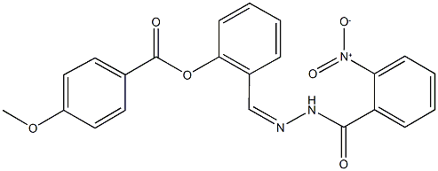 2-(2-{2-nitrobenzoyl}carbohydrazonoyl)phenyl 4-methoxybenzoate Struktur