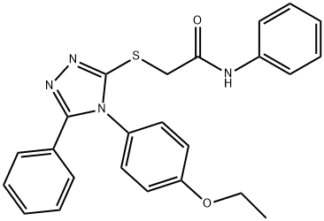 2-{[4-(4-ethoxyphenyl)-5-phenyl-4H-1,2,4-triazol-3-yl]sulfanyl}-N-phenylacetamide Struktur