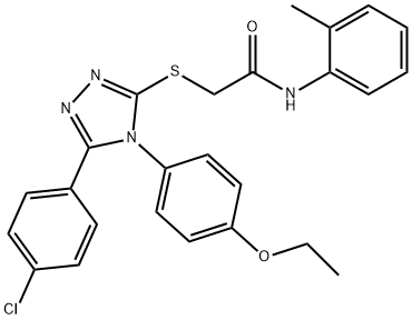 2-{[5-(4-chlorophenyl)-4-(4-ethoxyphenyl)-4H-1,2,4-triazol-3-yl]sulfanyl}-N-(2-methylphenyl)acetamide Struktur