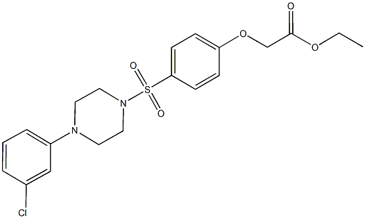 ethyl (4-{[4-(3-chlorophenyl)-1-piperazinyl]sulfonyl}phenoxy)acetate Struktur