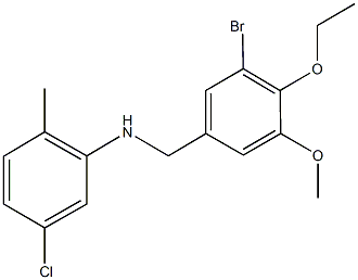 N-(3-bromo-4-ethoxy-5-methoxybenzyl)-N-(5-chloro-2-methylphenyl)amine Struktur