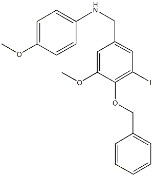 N-[4-(benzyloxy)-3-iodo-5-methoxybenzyl]-N-(4-methoxyphenyl)amine Struktur