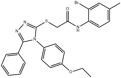 N-(2-bromo-4-methylphenyl)-2-{[4-(4-ethoxyphenyl)-5-phenyl-4H-1,2,4-triazol-3-yl]sulfanyl}acetamide Struktur