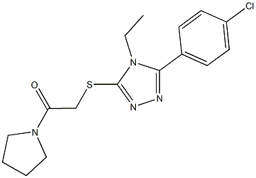 3-(4-chlorophenyl)-4-ethyl-5-{[2-oxo-2-(1-pyrrolidinyl)ethyl]sulfanyl}-4H-1,2,4-triazole Struktur