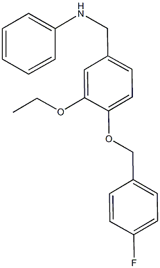 N-{3-ethoxy-4-[(4-fluorobenzyl)oxy]benzyl}-N-phenylamine Struktur