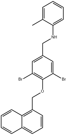 N-[3,5-dibromo-4-(1-naphthylmethoxy)benzyl]-N-(2-methylphenyl)amine Struktur