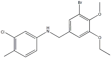 N-(3-bromo-5-ethoxy-4-methoxybenzyl)-N-(3-chloro-4-methylphenyl)amine Struktur