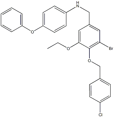 N-{3-bromo-4-[(4-chlorobenzyl)oxy]-5-ethoxybenzyl}-N-(4-phenoxyphenyl)amine Struktur