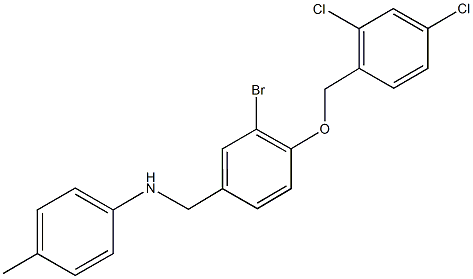 N-{3-bromo-4-[(2,4-dichlorobenzyl)oxy]benzyl}-N-(4-methylphenyl)amine Struktur