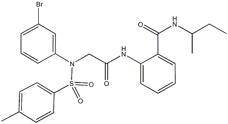 2-[({3-bromo[(4-methylphenyl)sulfonyl]anilino}acetyl)amino]-N-(sec-butyl)benzamide Struktur