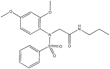 2-[2,4-dimethoxy(phenylsulfonyl)anilino]-N-propylacetamide Struktur