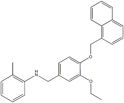 N-[3-ethoxy-4-(1-naphthylmethoxy)benzyl]-N-(2-methylphenyl)amine Struktur