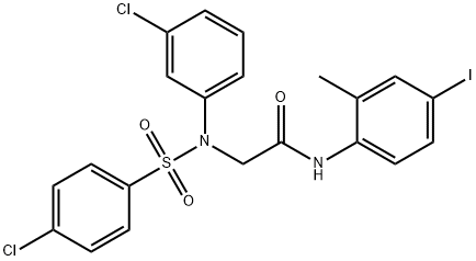 2-{3-chloro[(4-chlorophenyl)sulfonyl]anilino}-N-(4-iodo-2-methylphenyl)acetamide Struktur