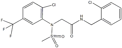 N-(2-chlorobenzyl)-2-[2-chloro(methylsulfonyl)-5-(trifluoromethyl)anilino]acetamide Struktur