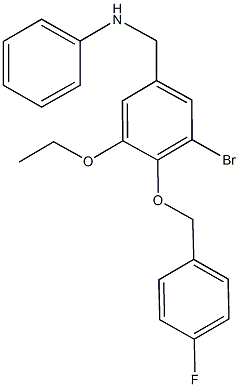 N-{3-bromo-5-ethoxy-4-[(4-fluorobenzyl)oxy]benzyl}-N-phenylamine Struktur