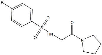 4-fluoro-N-[2-oxo-2-(1-pyrrolidinyl)ethyl]benzenesulfonamide Struktur