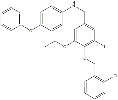 N-{4-[(2-chlorobenzyl)oxy]-3-ethoxy-5-iodobenzyl}-N-(4-phenoxyphenyl)amine Struktur