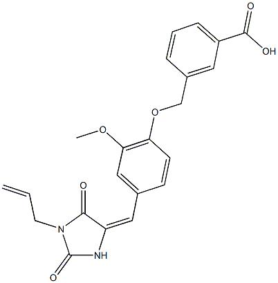 3-({4-[(1-allyl-2,5-dioxo-4-imidazolidinylidene)methyl]-2-methoxyphenoxy}methyl)benzoic acid Struktur