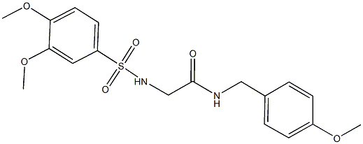 2-{[(3,4-dimethoxyphenyl)sulfonyl]amino}-N-(4-methoxybenzyl)acetamide Struktur