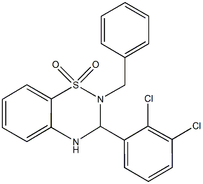 2-benzyl-3-(2,3-dichlorophenyl)-3,4-dihydro-2H-1,2,4-benzothiadiazine 1,1-dioxide Struktur